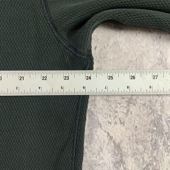 FILSON Shirt Mens Large Green Waffle Knit Thermal 1897 Graphic Crewneck - Picture 8 of 8